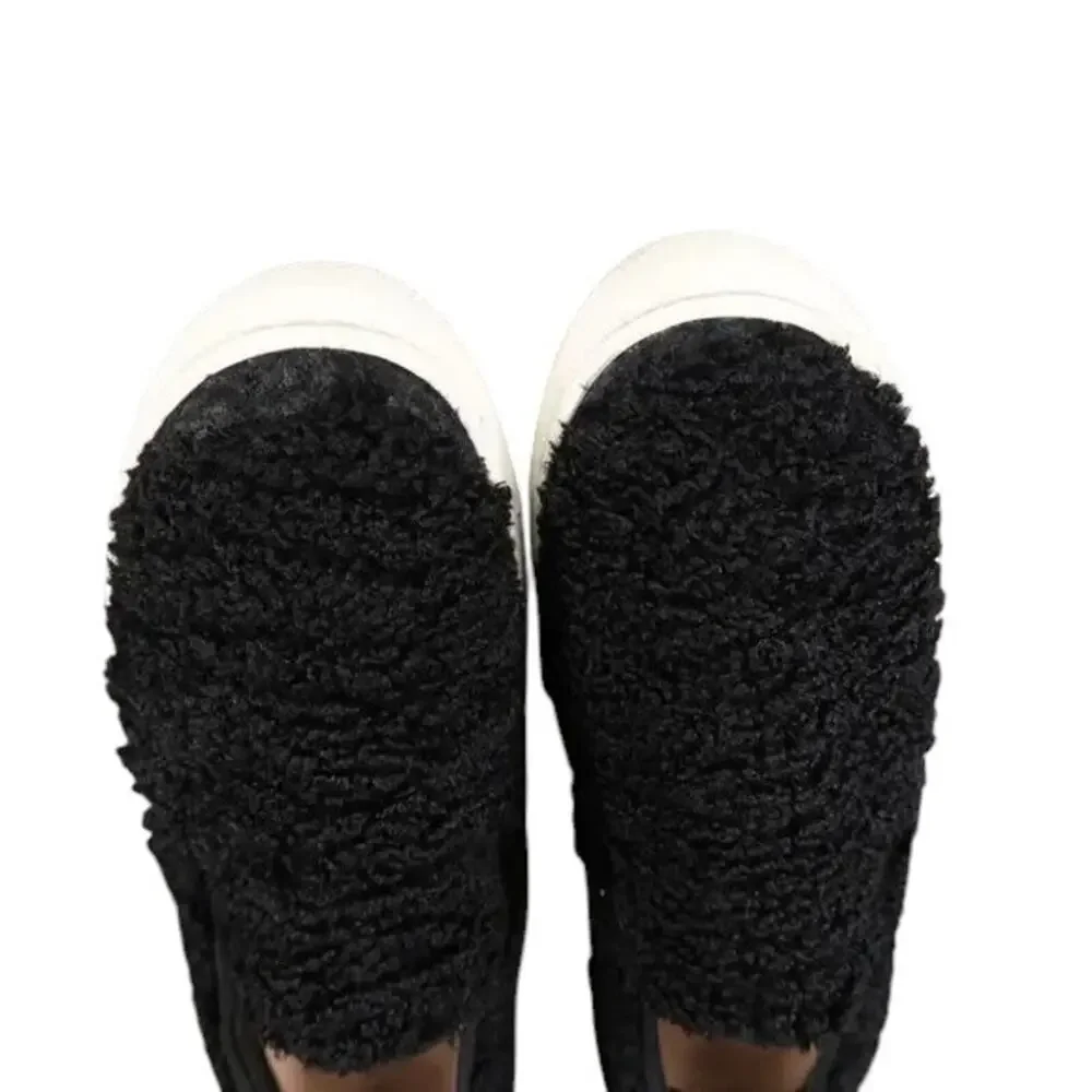 Steven Shoes Womens 6 Sneakers Casual Slip On Skimmer Faux Fur Black Fashion NY